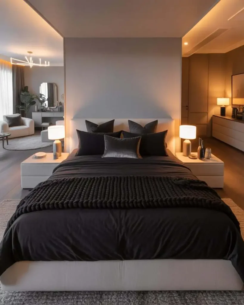 Black Bedding Look
