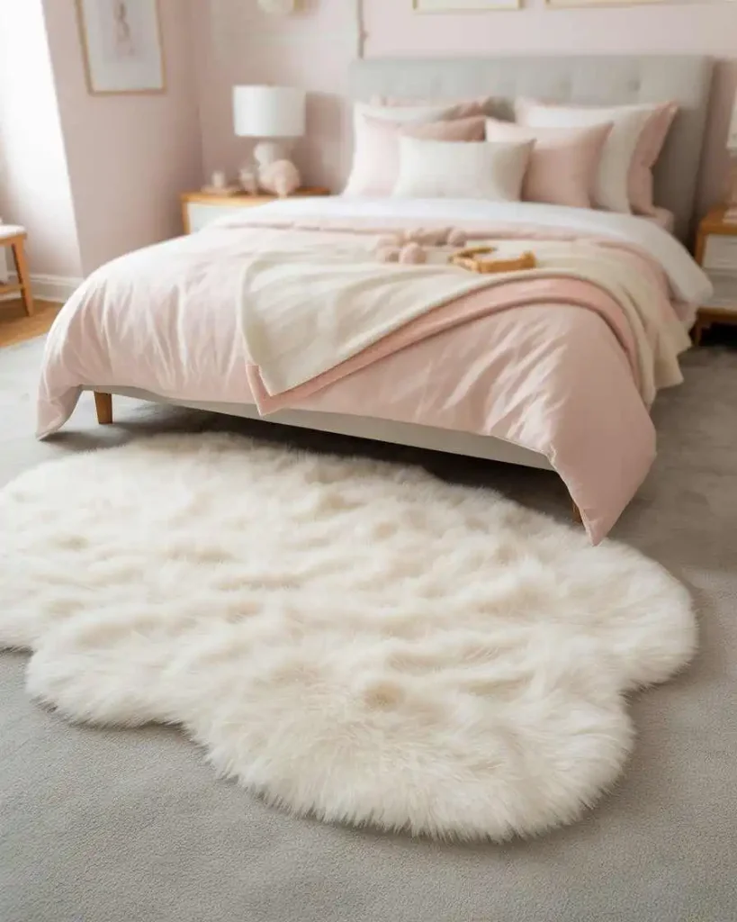Fluffy White Rug.