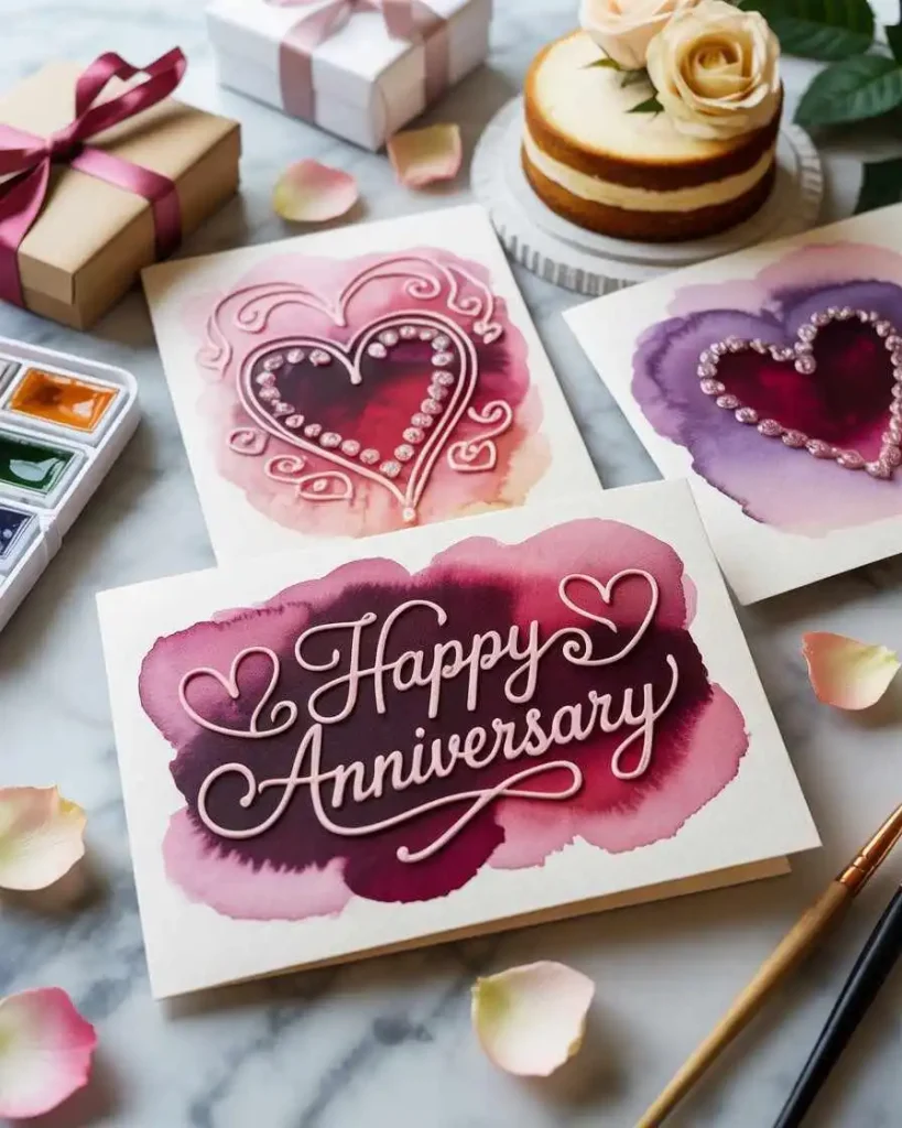 Anniversary Cards Handmade Watercolor Anniversary Cards Handmade Watercolor