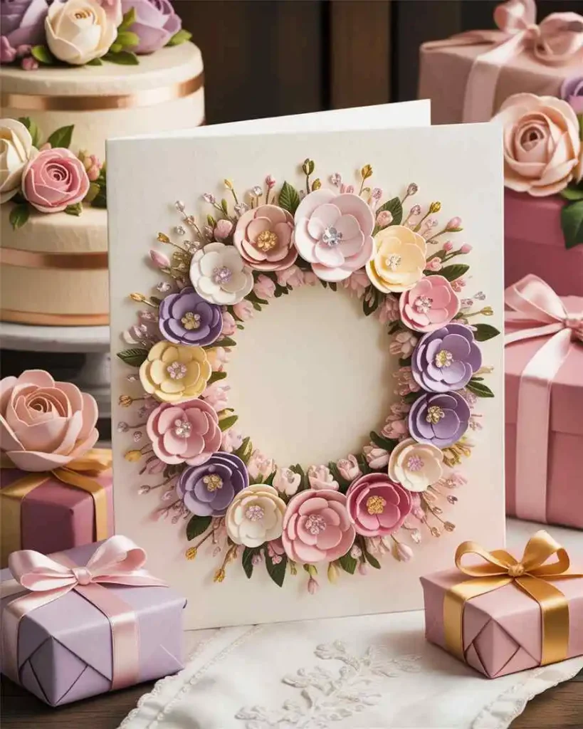 Paper Flower Ring Card Paper Flower Ring Card