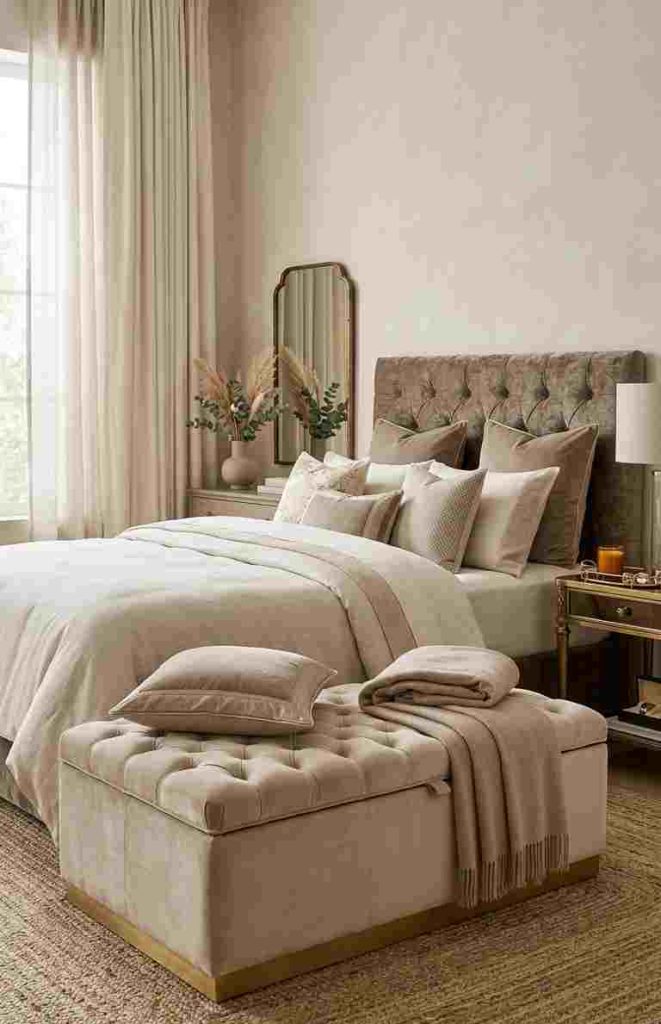 Beige Ottoman Bench Beige Ottoman Bench