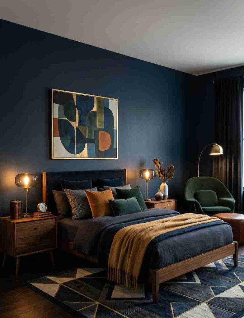 Moody Mid Century Modern Bedroom Moody Mid Century Modern Bedroom