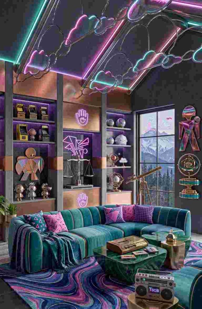 Retro 80s Living Room