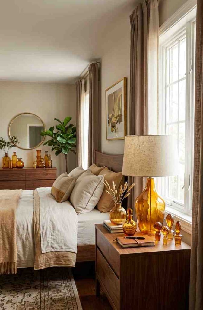 Warm Amber Glass Accents